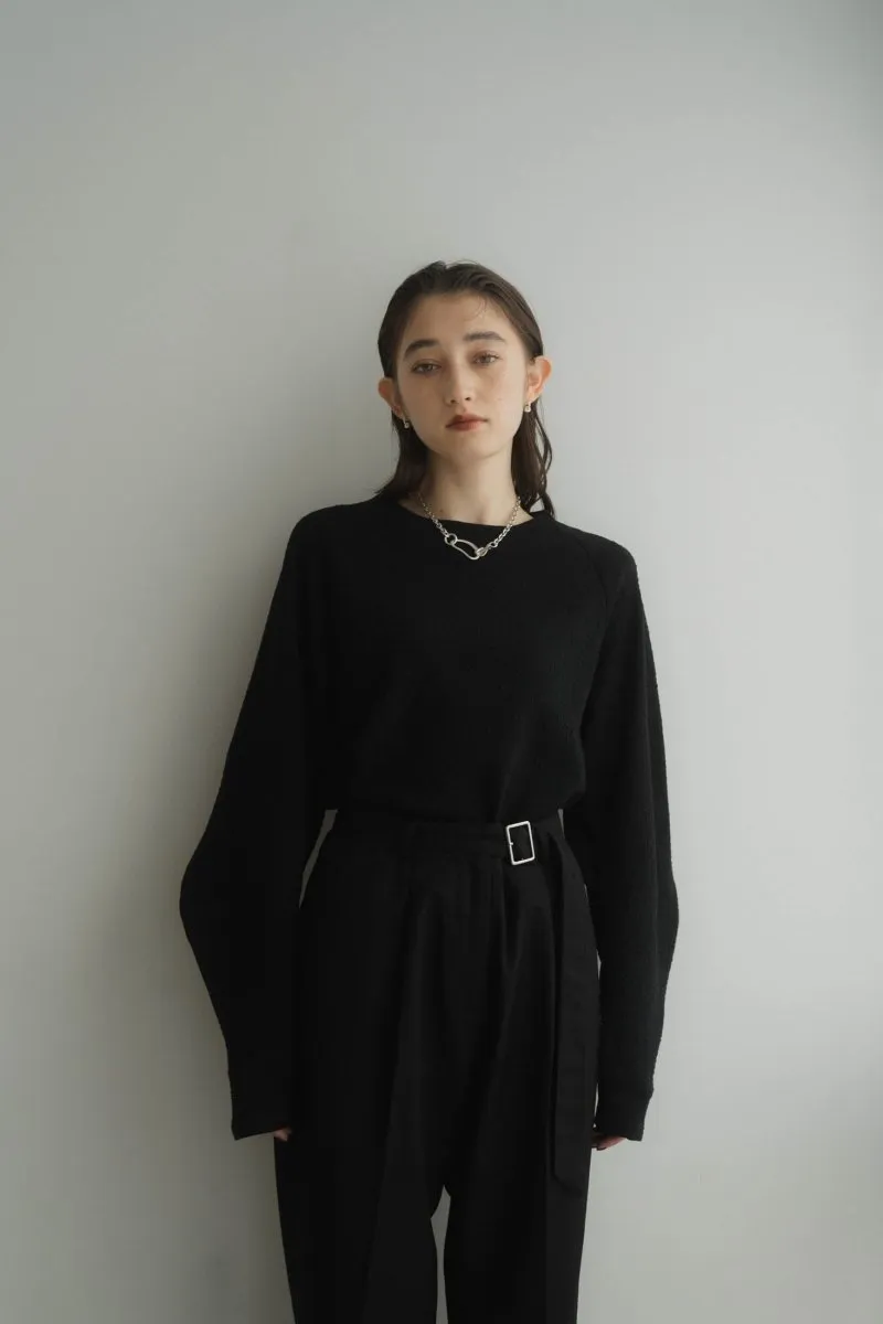 balloon sleeve jacquard tops/3color