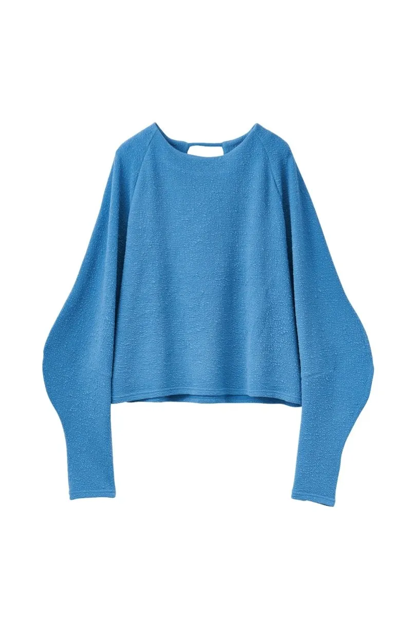 balloon sleeve jacquard tops/3color