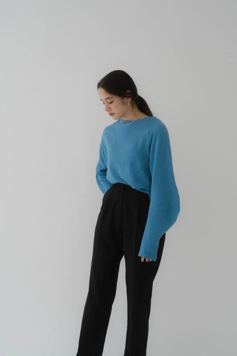 balloon sleeve jacquard tops/3color