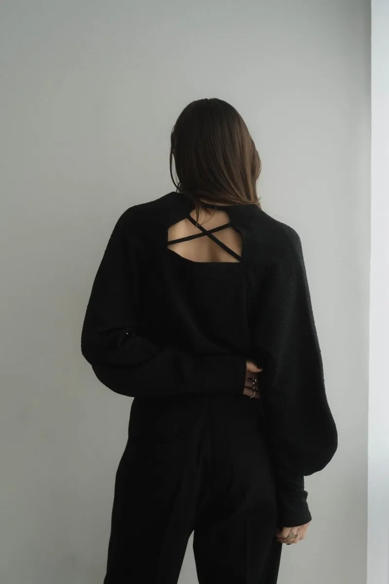 balloon sleeve jacquard tops/3color