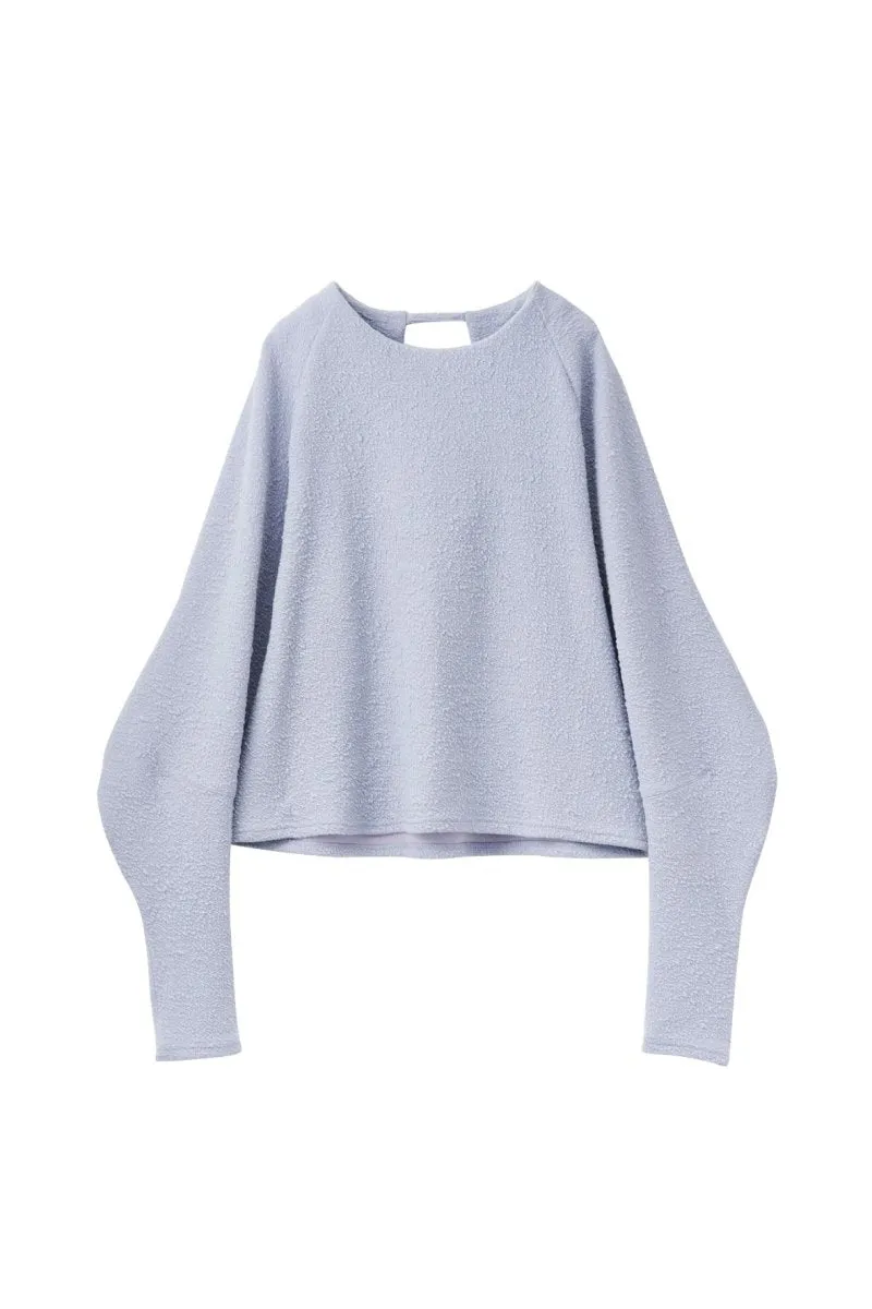 balloon sleeve jacquard tops/3color