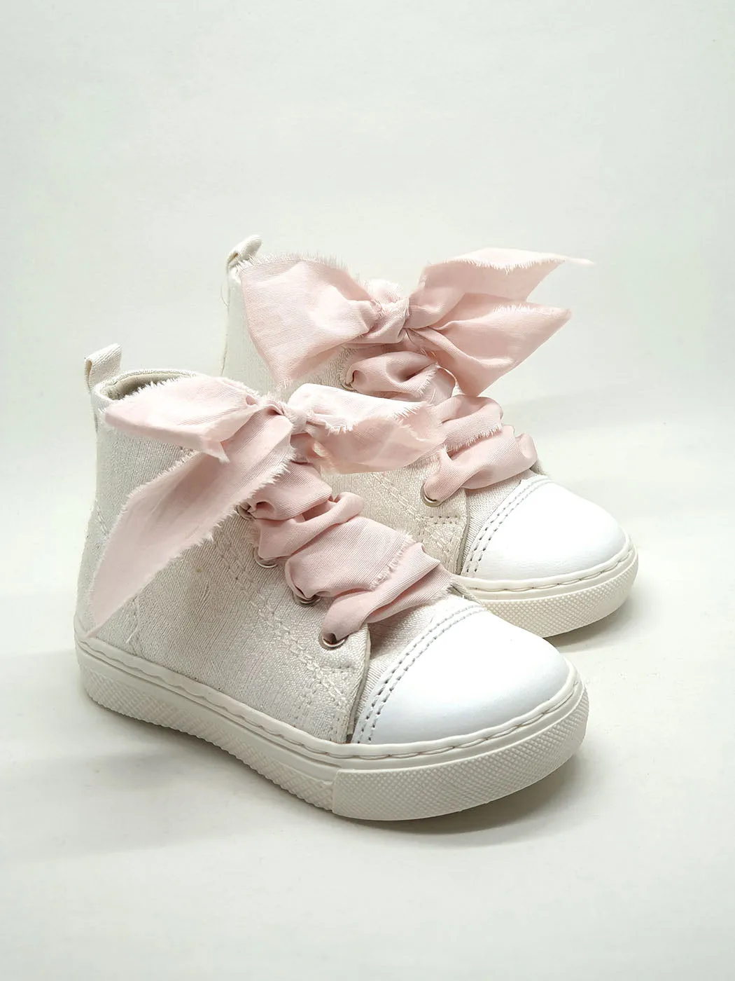 Baptismal Baby shoe bootie for girl - SALINA Ivory