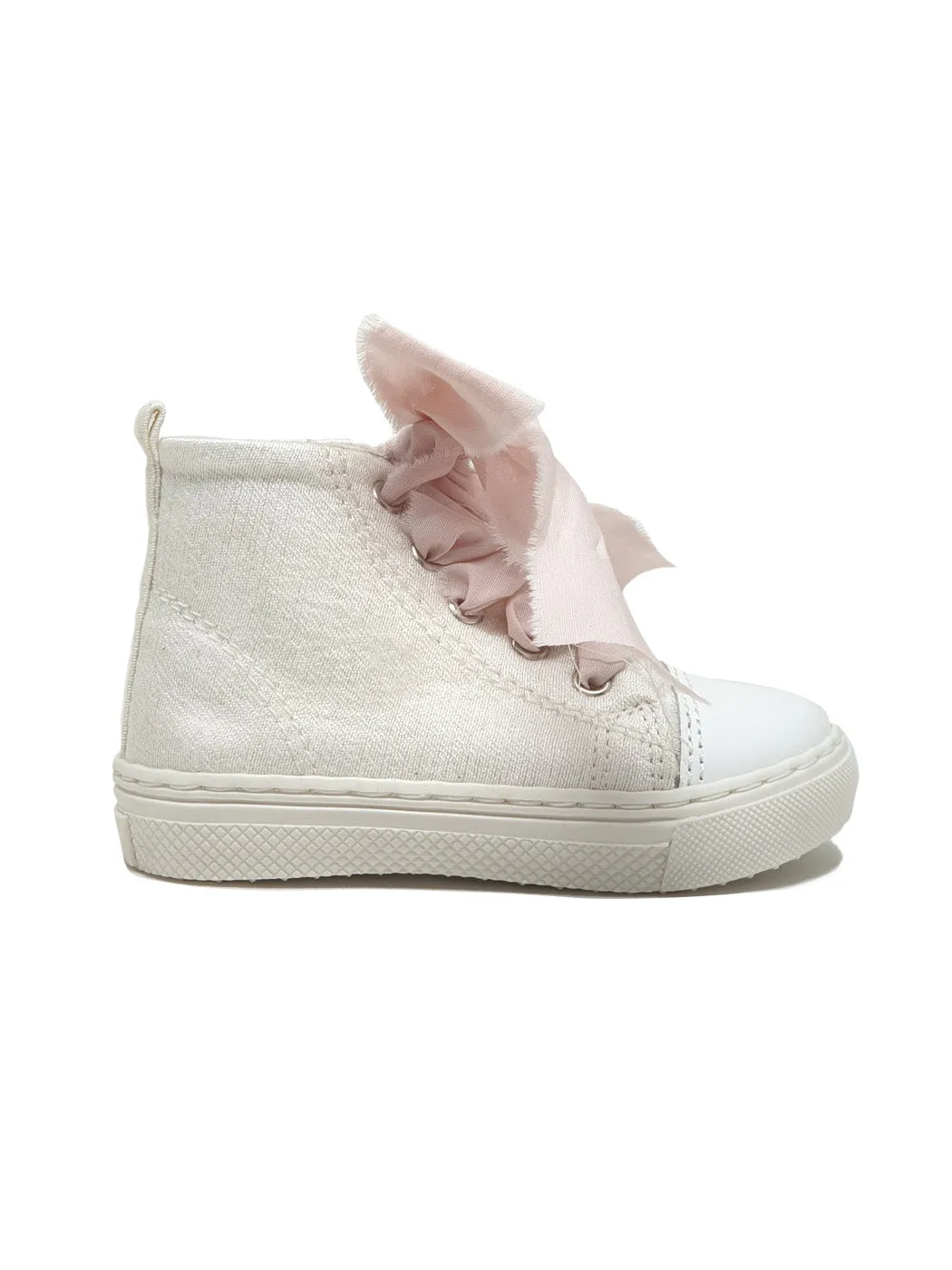 Baptismal Baby shoe bootie for girl - SALINA Ivory
