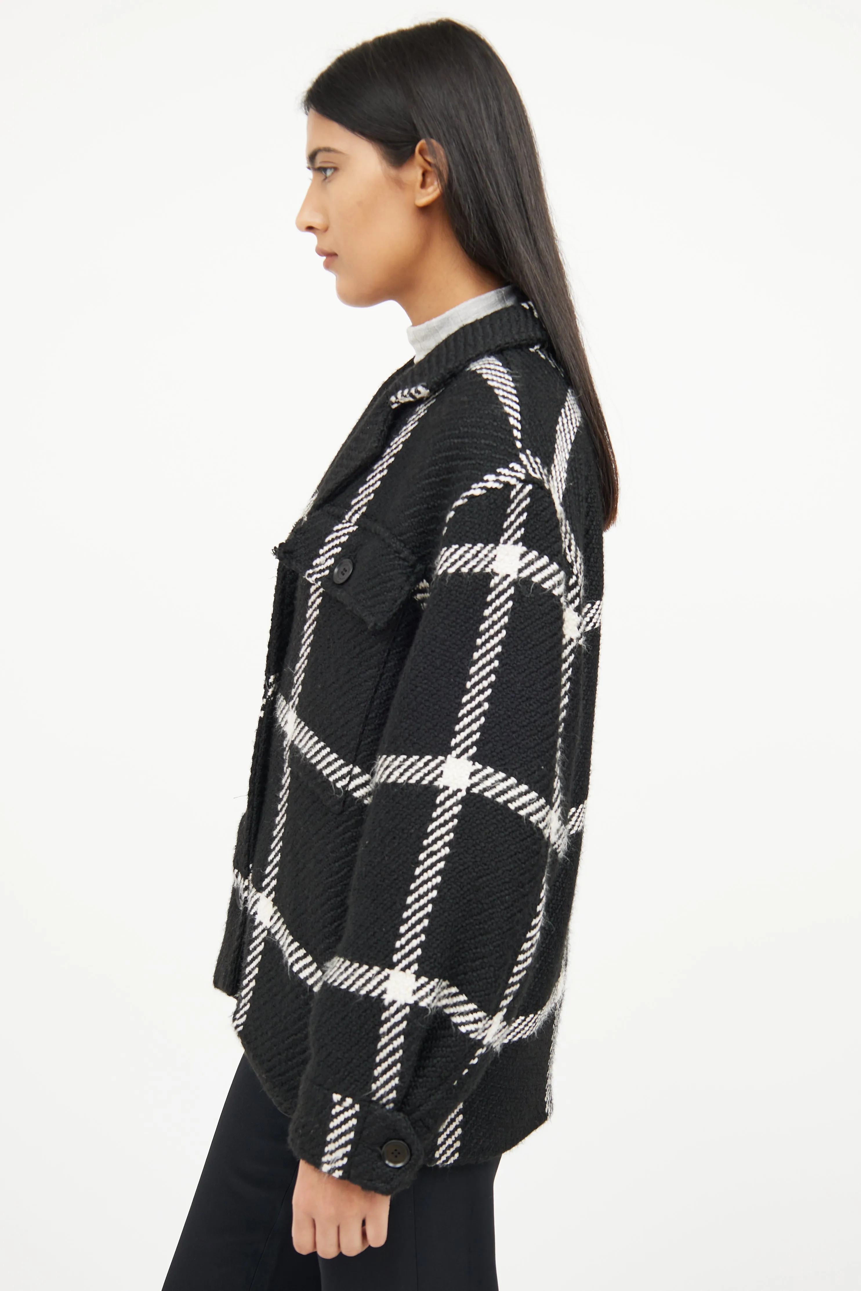 Black & White Button Jacket