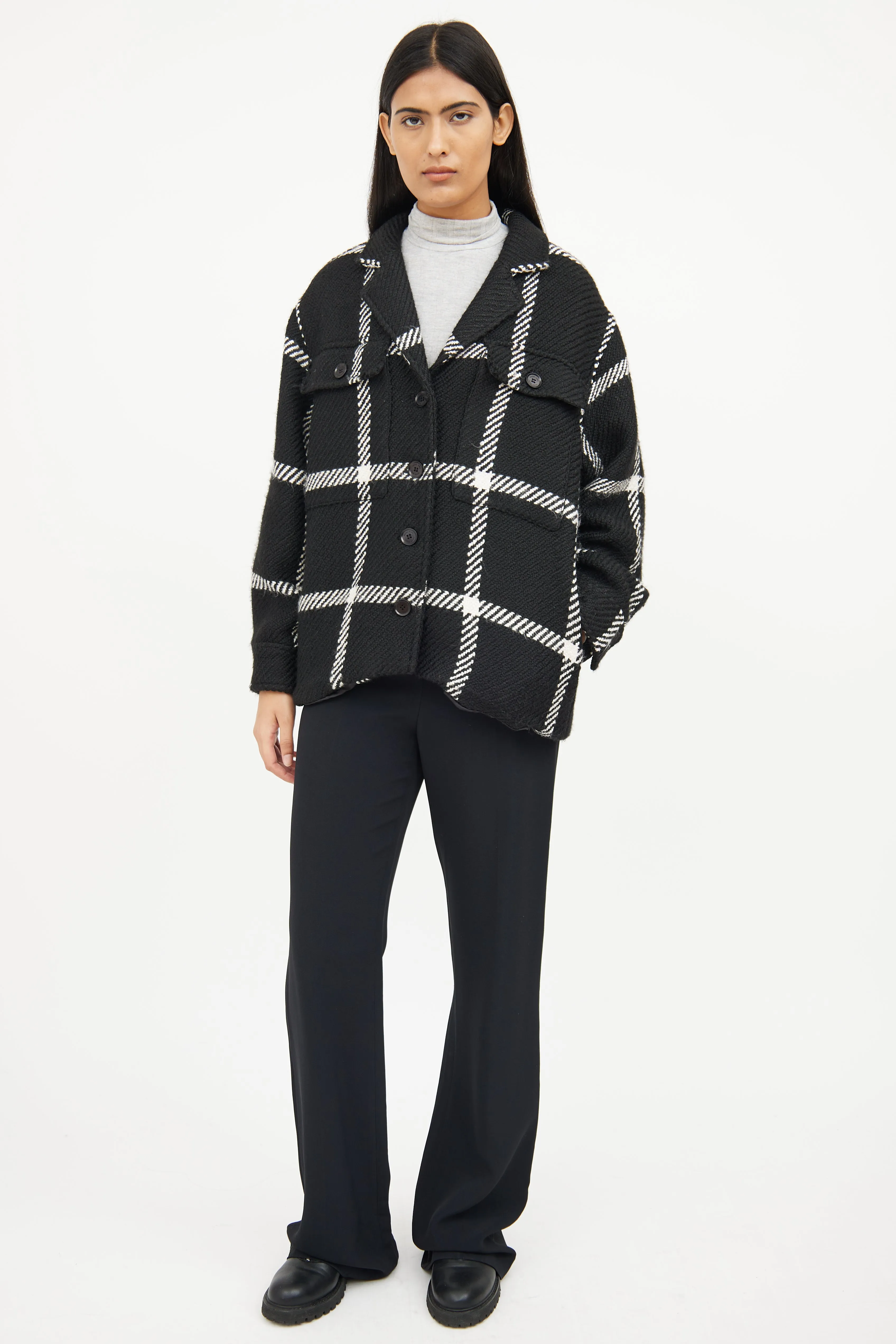 Black & White Button Jacket