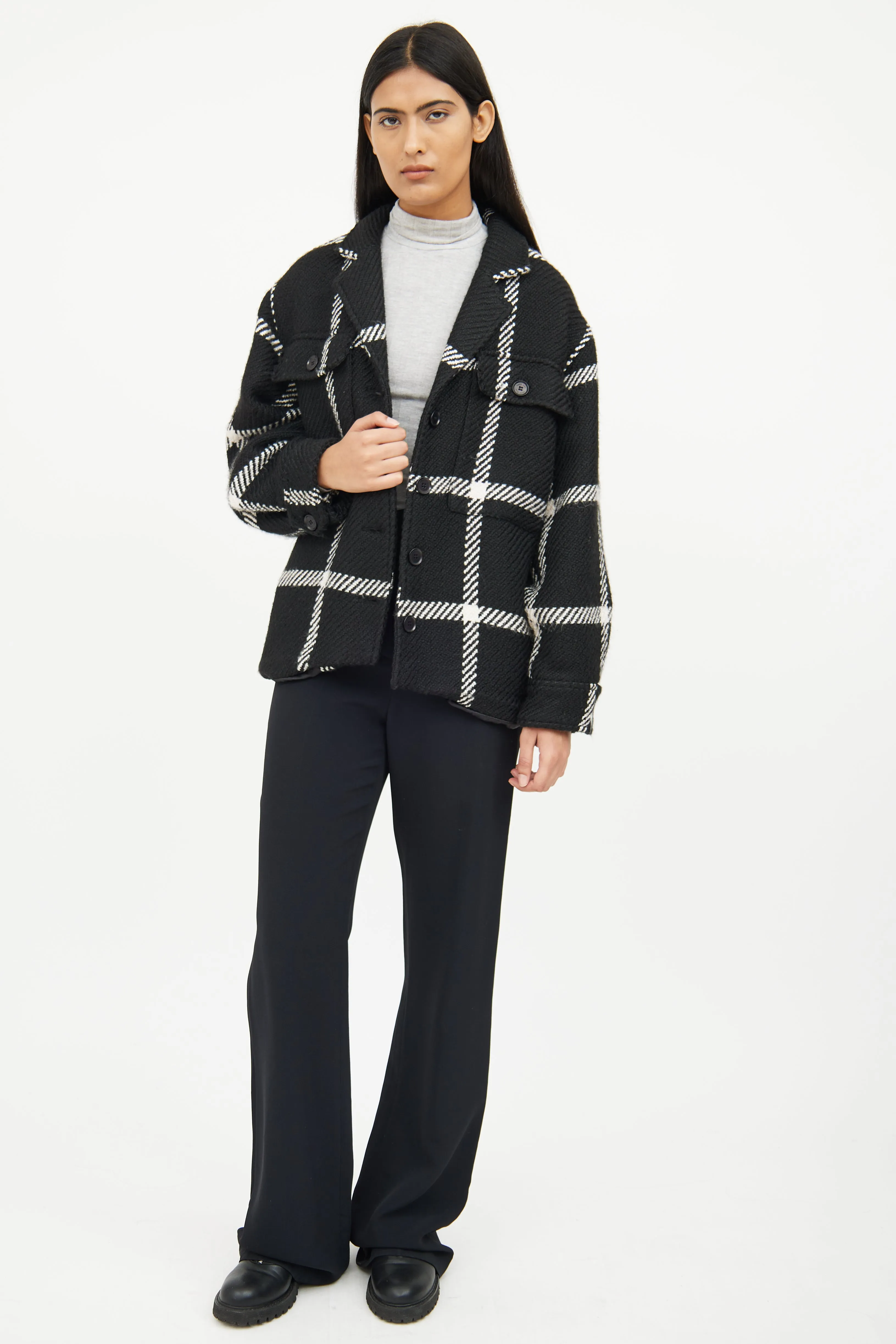 Black & White Button Jacket