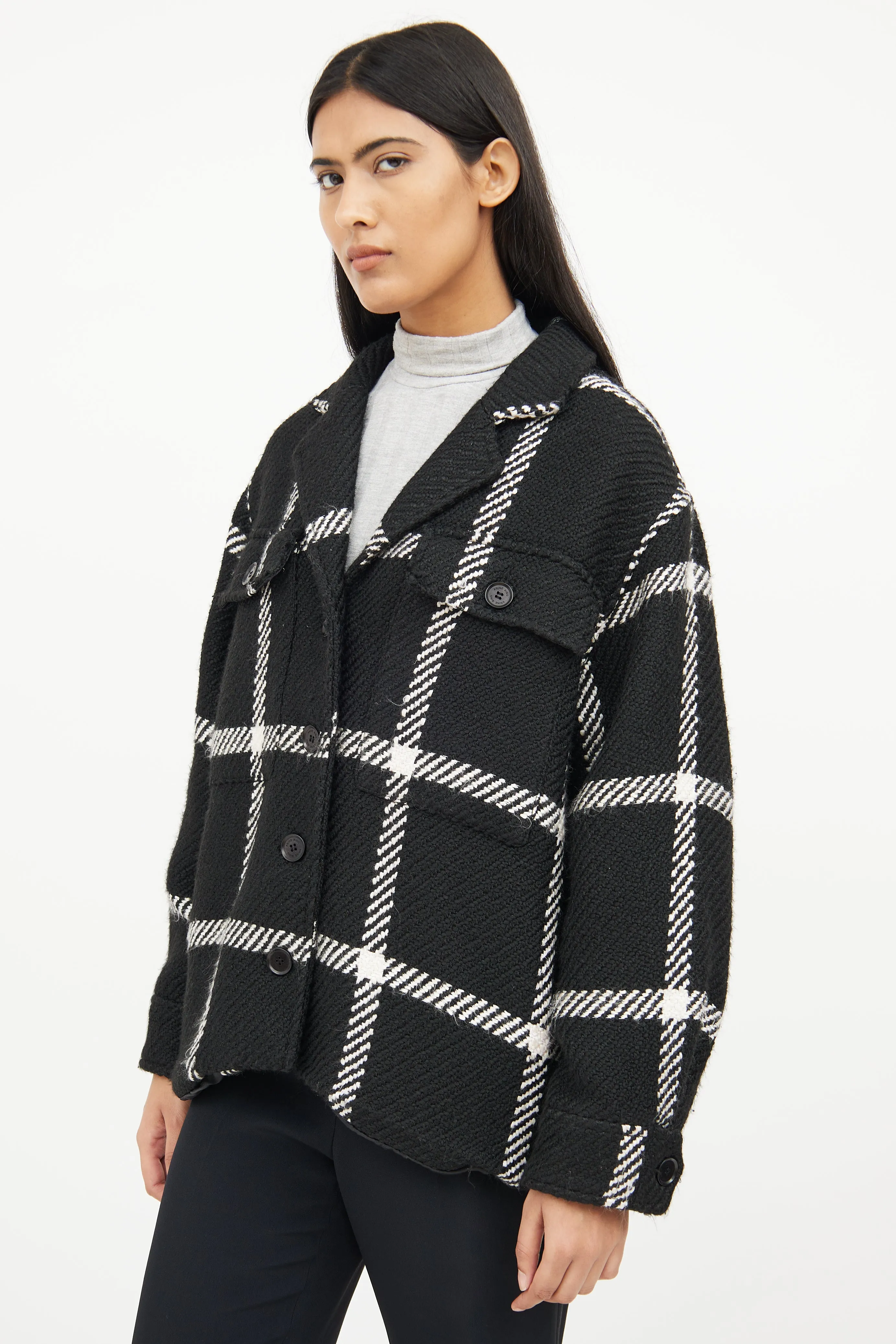 Black & White Button Jacket