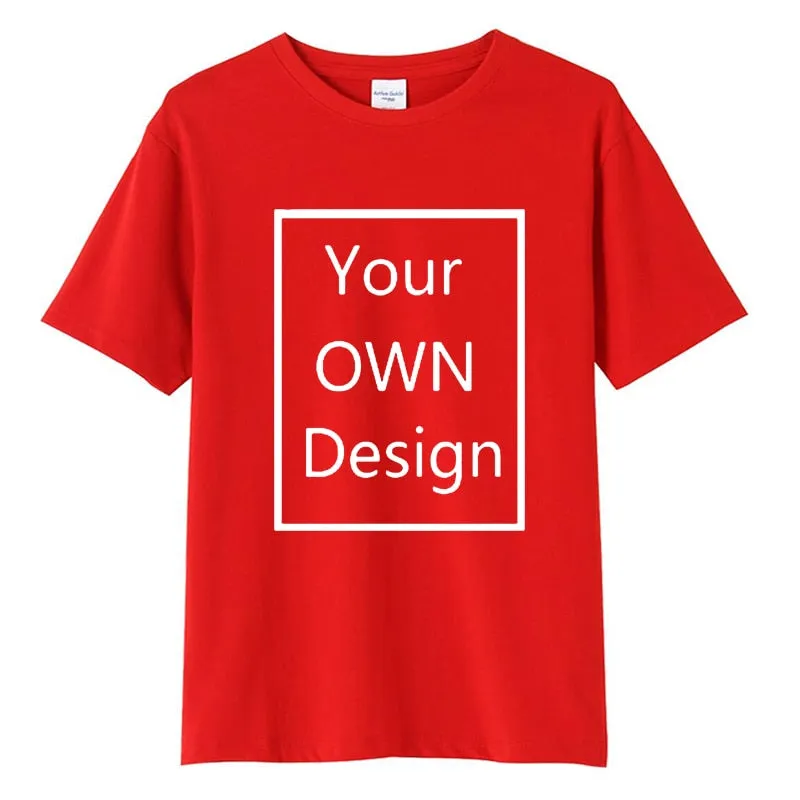 Cotton Custom T Shirt Make Your OWN Design Logo Text Men Print Tshirt Tops Tee