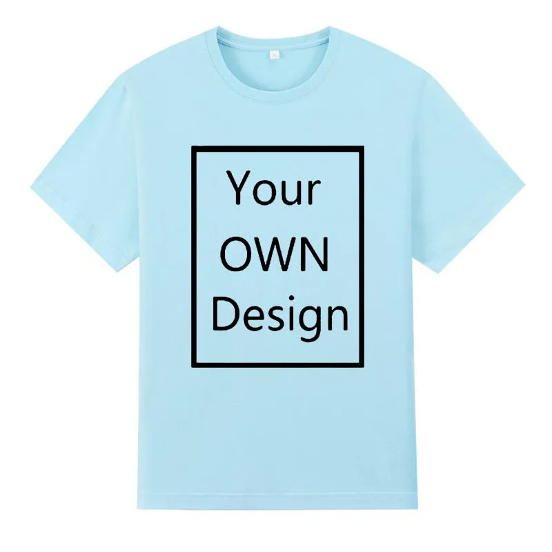 Cotton Custom T Shirt Make Your OWN Design Logo Text Men Print Tshirt Tops Tee