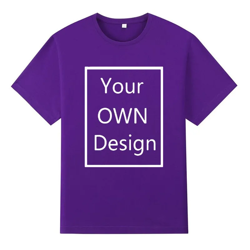 Cotton Custom T Shirt Make Your OWN Design Logo Text Men Print Tshirt Tops Tee