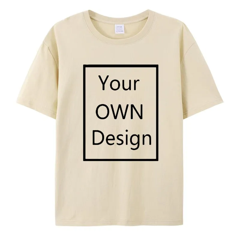 Cotton Custom T Shirt Make Your OWN Design Logo Text Men Print Tshirt Tops Tee