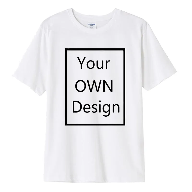 Cotton Custom T Shirt Make Your OWN Design Logo Text Men Print Tshirt Tops Tee