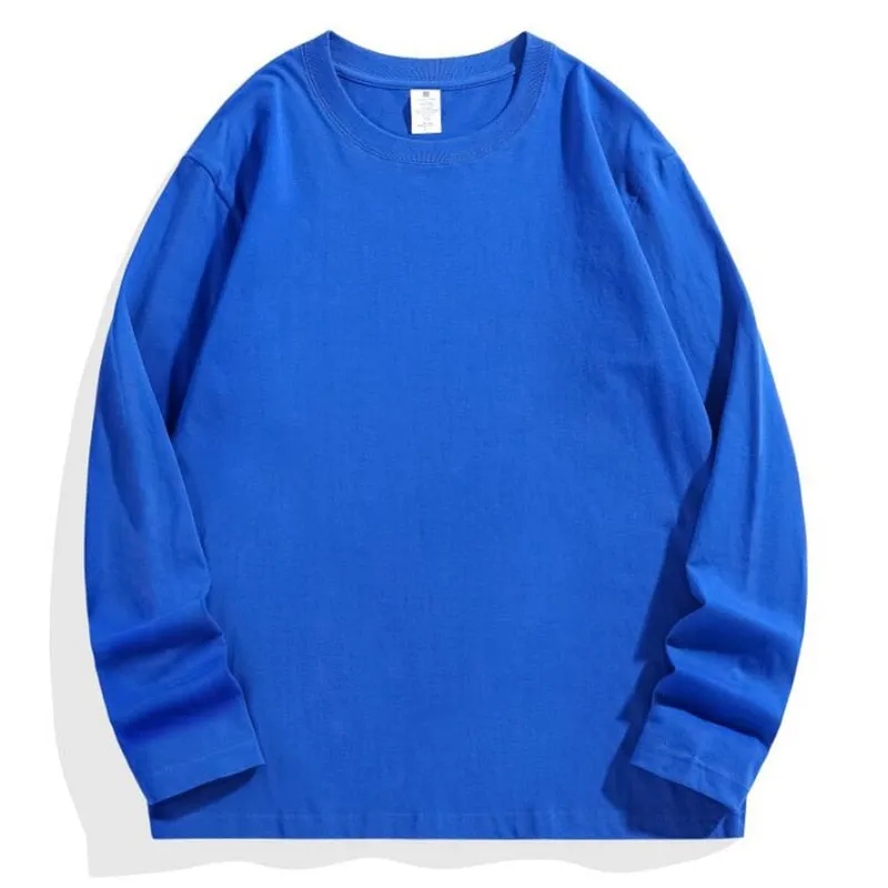 Custom Long Sleeve Shirt Cotton Make Your Design Logo Text High Quality Tops Men Women Print