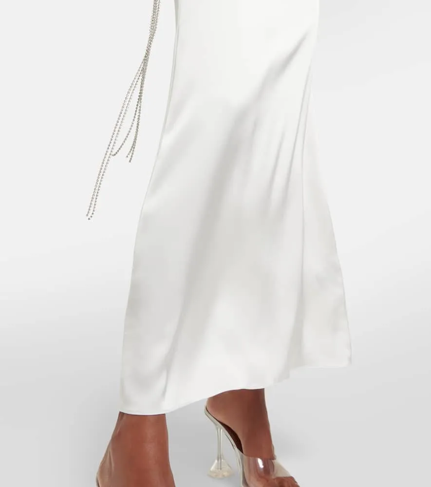 David Koma Embellished cutout satin slip dress