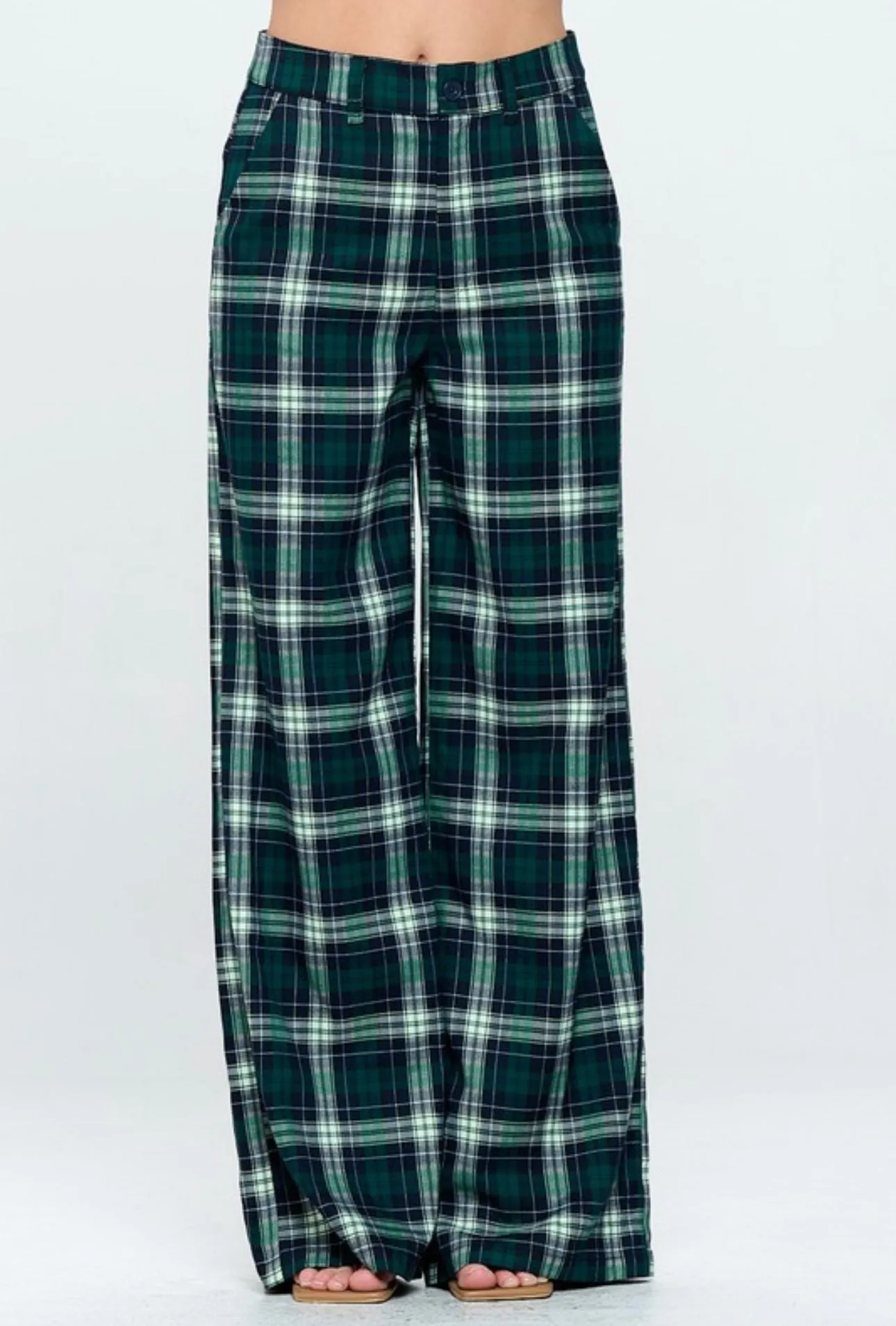 Green Plaid Pant