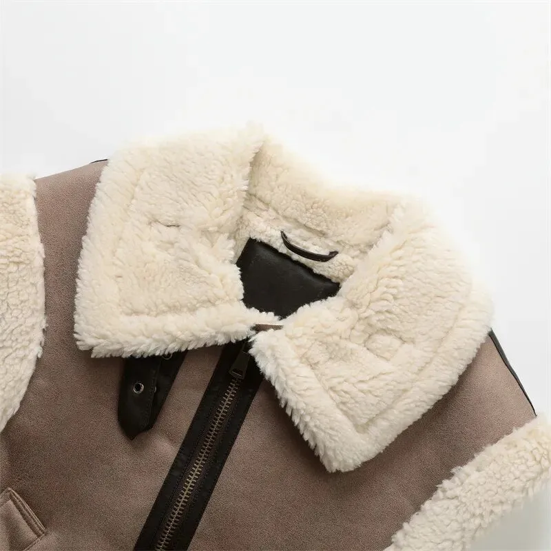 Karen | Womens Shearling Zip Vest