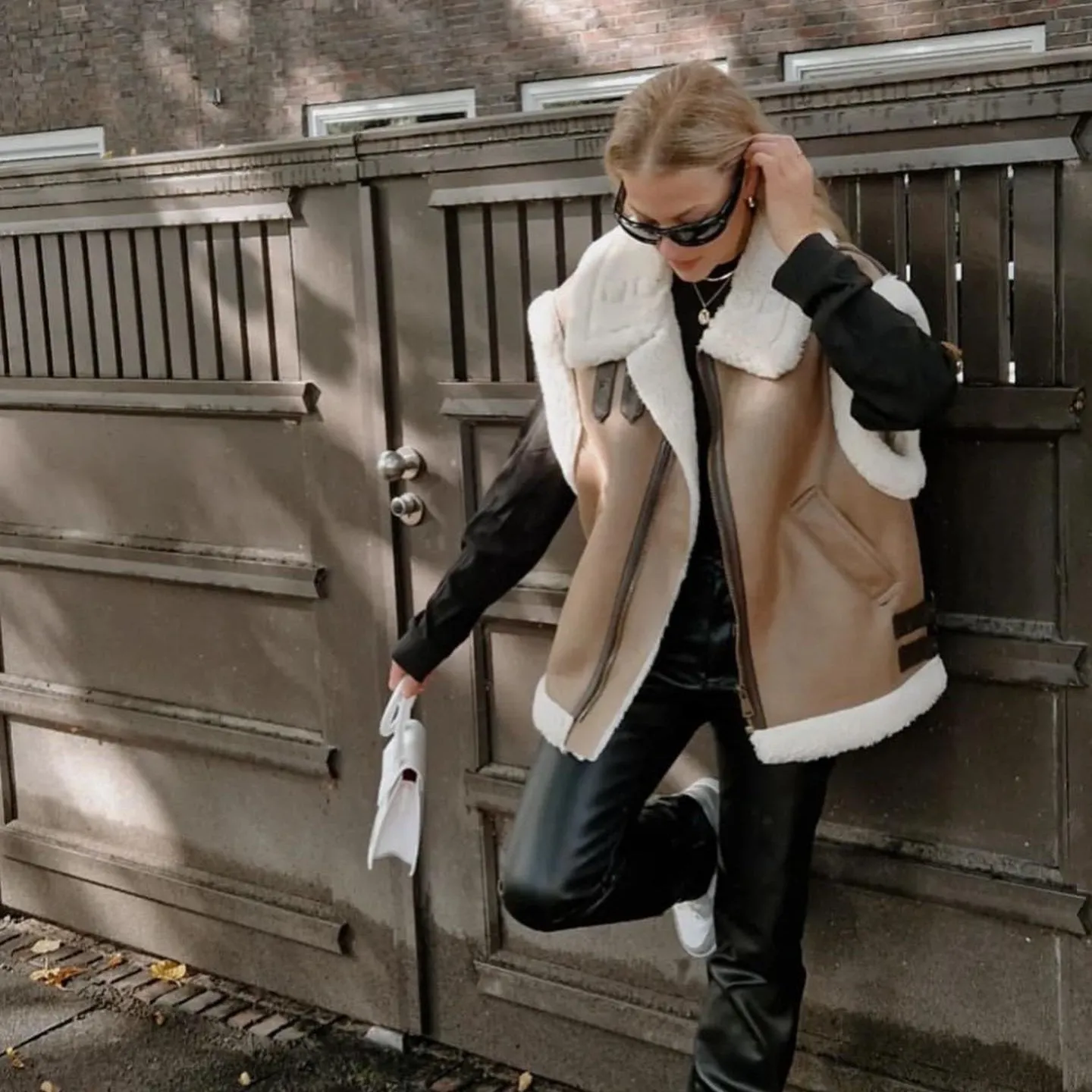 Karen | Womens Shearling Zip Vest