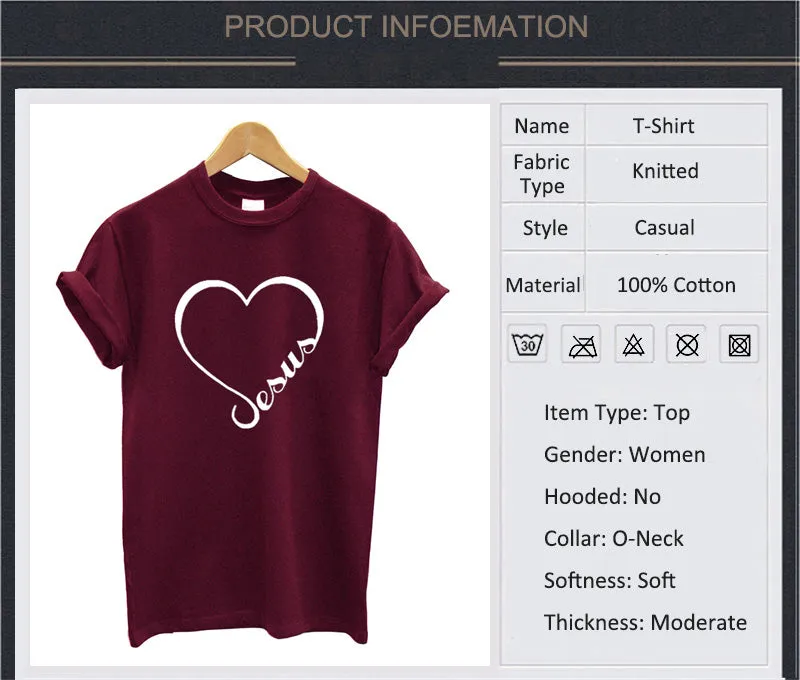Love Heart Jesus Faith T Shirt