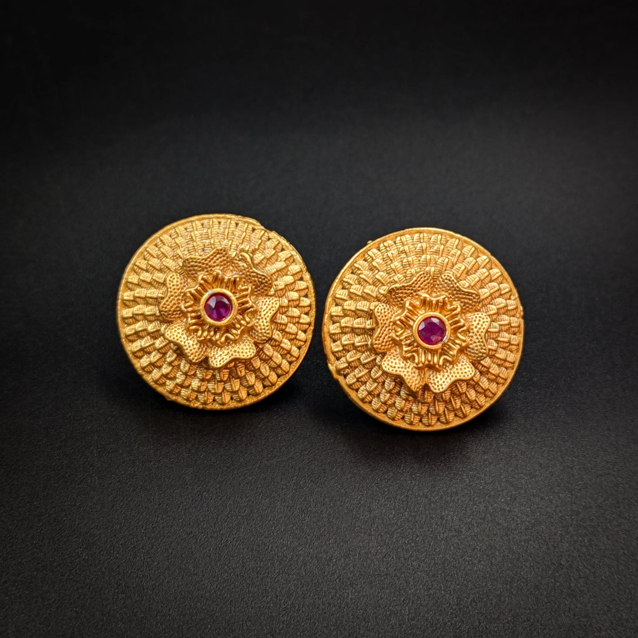 Ruby Gold Look Earring 17905-5087
