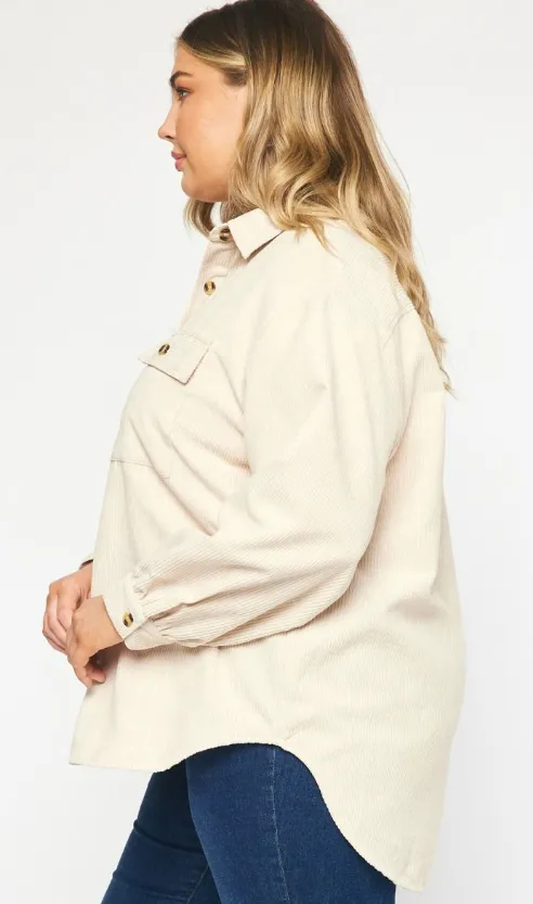 Side Kickin Shacket-Curvy