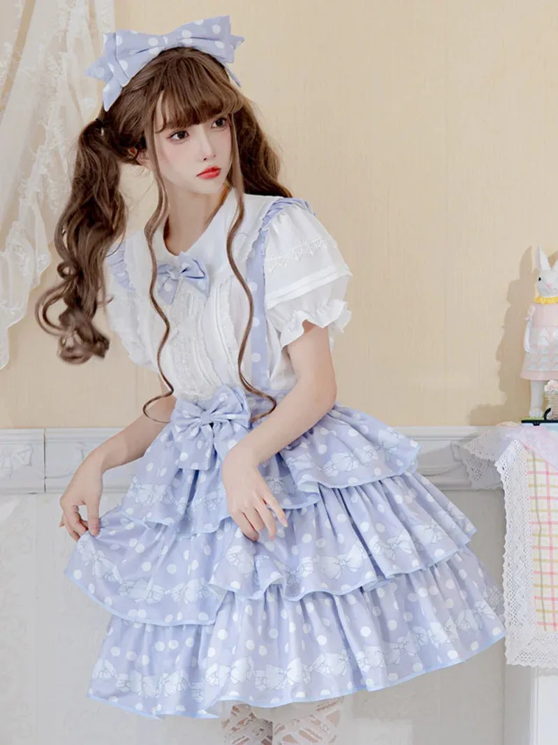 Tiered Shirt Design Suspender Inner Lolita   Skirt