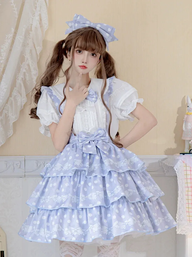 Tiered Shirt Design Suspender Inner Lolita   Skirt