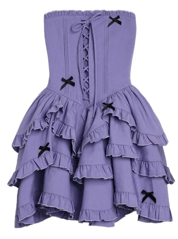 Tiered Top Lace-Up Cake Dress Tube