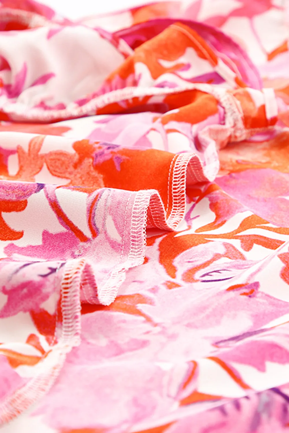 Tori Ruffle Rose Floral Tiered Plus Size Blouse
