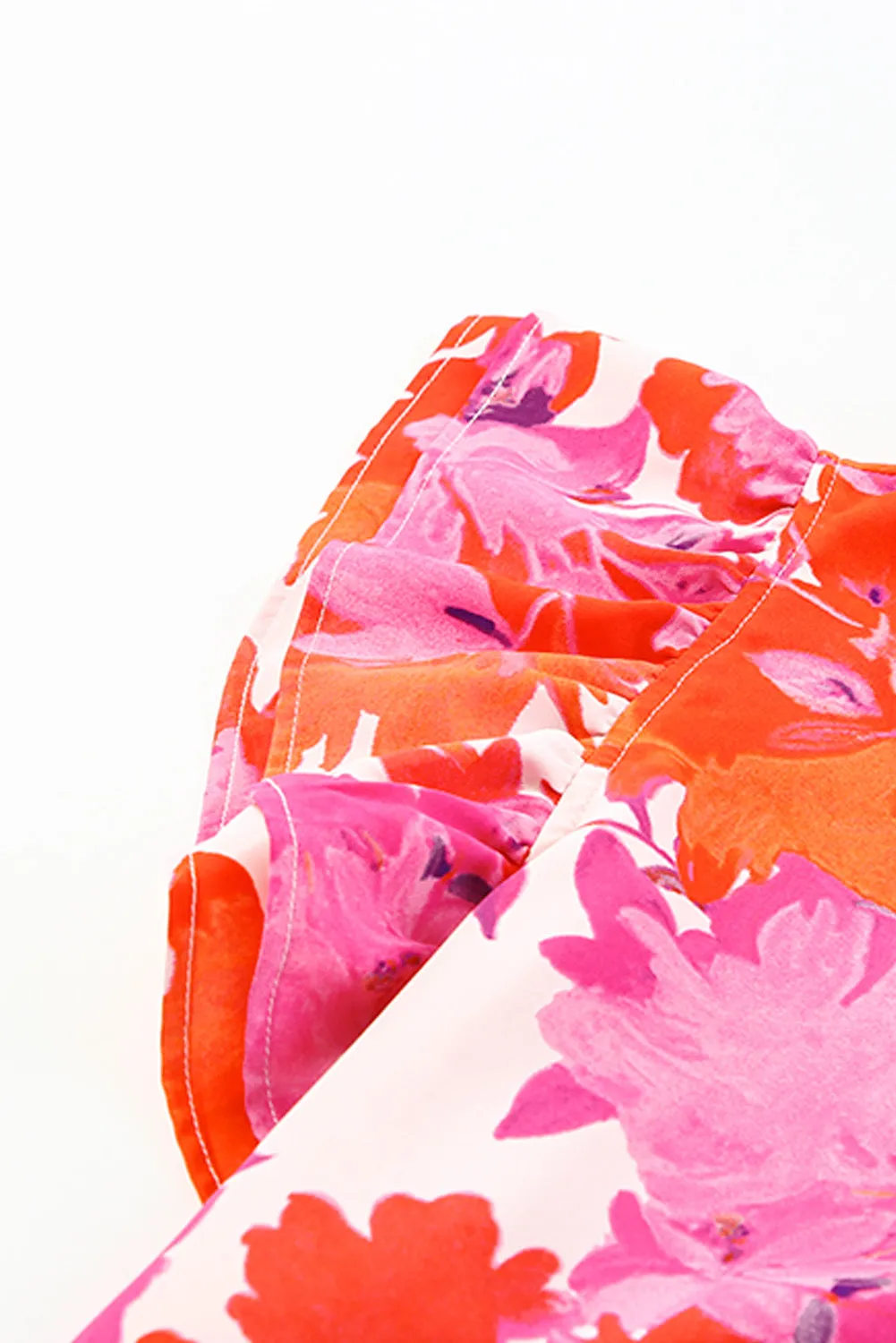 Tori Ruffle Rose Floral Tiered Plus Size Blouse