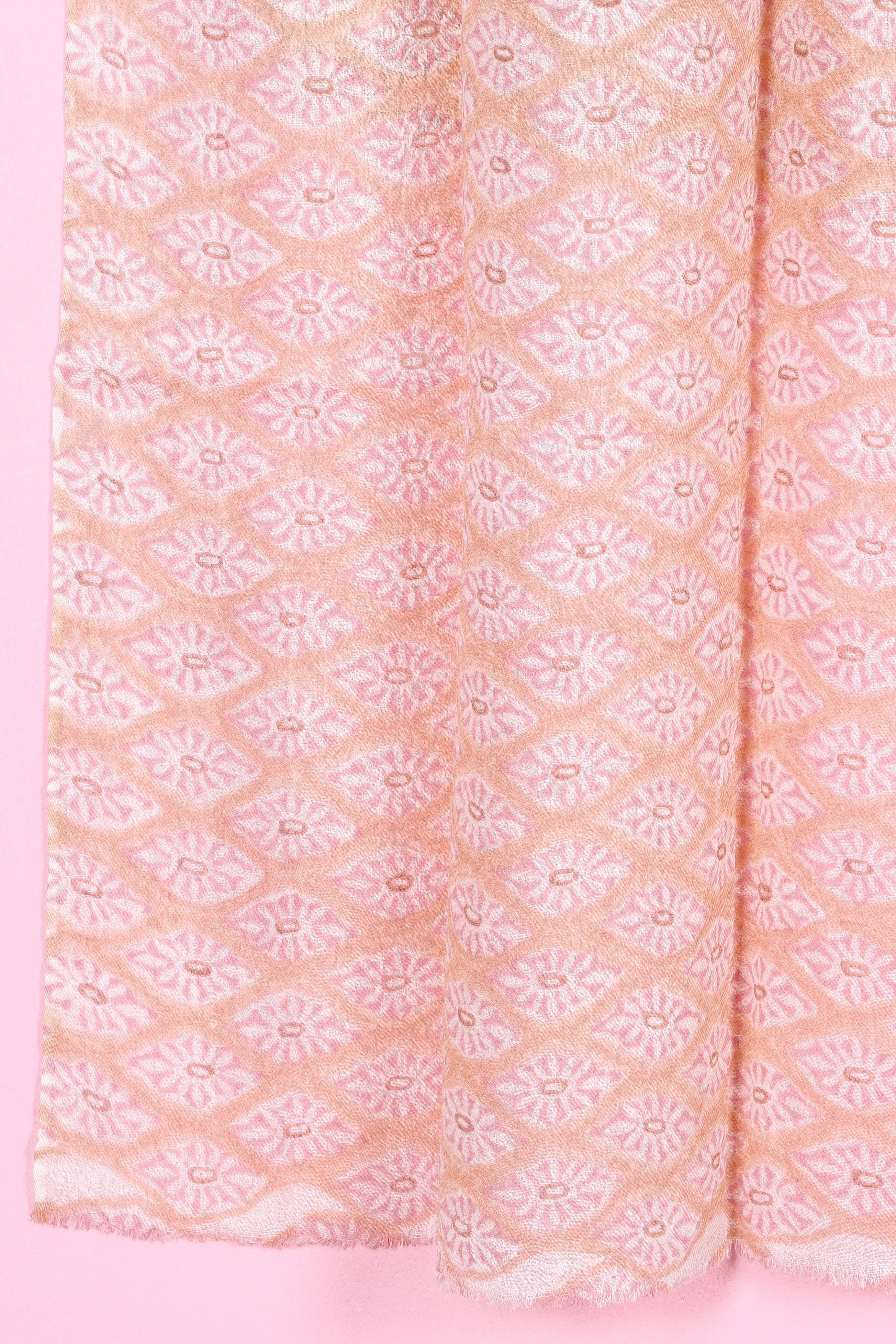 Wool Stole In Graphic Block Print