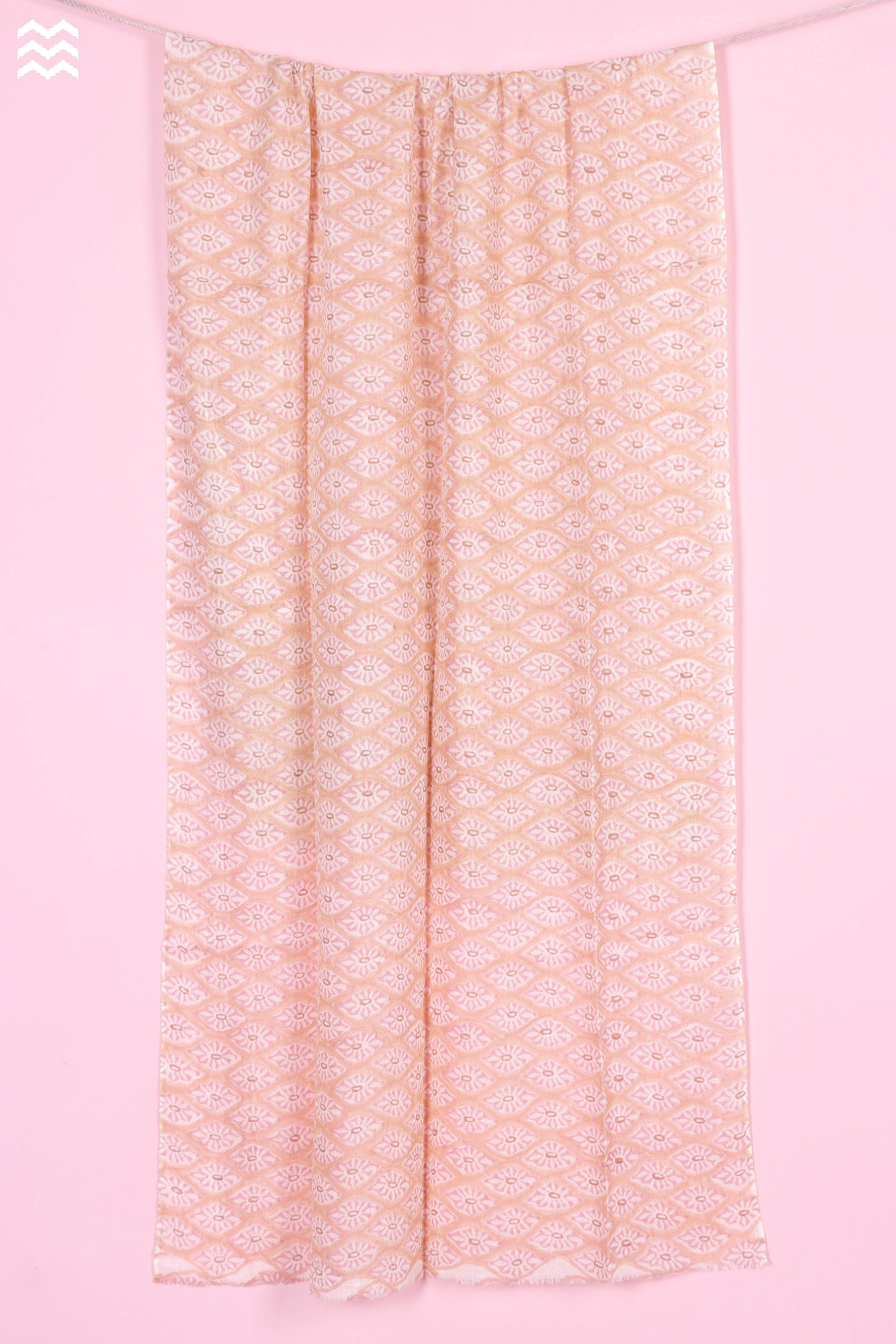 Wool Stole In Graphic Block Print